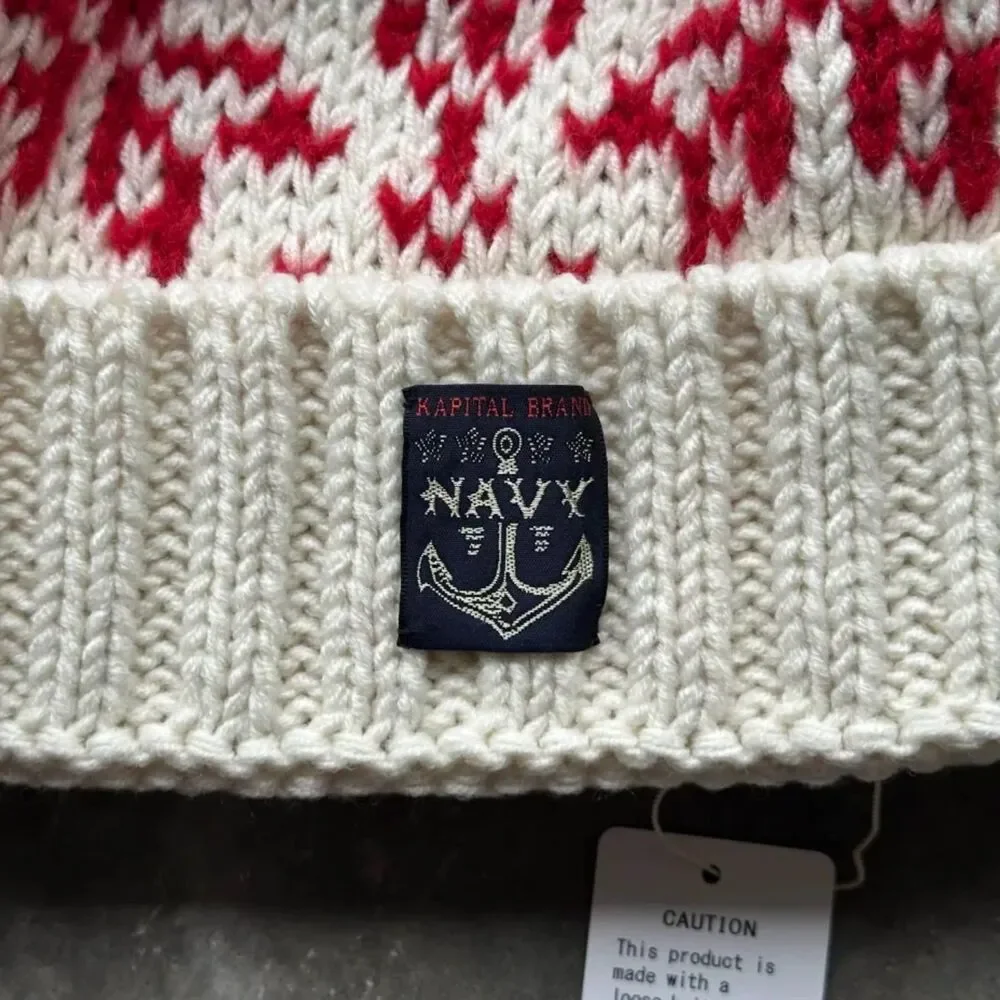 Kapital 3G Wool Snow Pattern Knit Hat - Picture 4 of 7